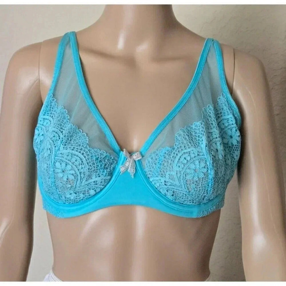 Victoria's Secret Body by Victoria Unlined Demi Bra blue Size 34DDD - Picture 1 of 6